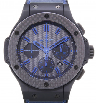 Big Bang 48mm in Titanium with Ceramic Bezel on Blue Leather Strap with Carbon Fiber Dial