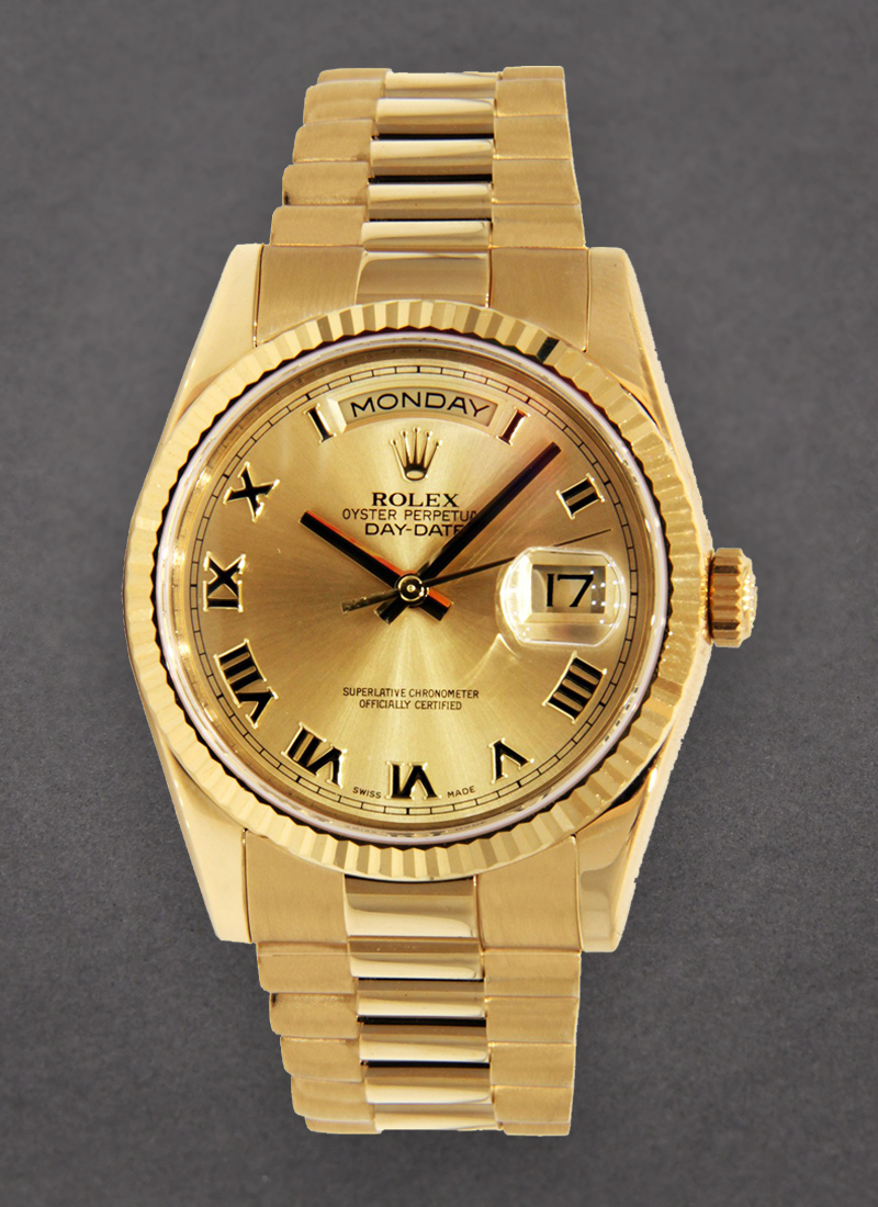 Pre-Owned Rolex Datejust Ladies President in Yellow Gold with Fluted Bezel