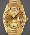 Datejust Ladies President in Yellow Gold with Fluted Bezel on Yellow Gold President Bracelet with Champagne Roman Dial