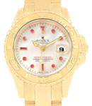 Yacht-Master Small Size in Yellow Gold on Oyster Bracelet with White MOP Diamond Dial