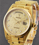 President - Day Date - 36mm - Yellow Gold - Fluted Bezel on President Bracelet with Champagne Jubilee Diamond Dial