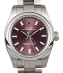 Ladies - Oyster Perpetual - No Date - 25mm on Oyster Bracelet with Red Grape Stick Dial
