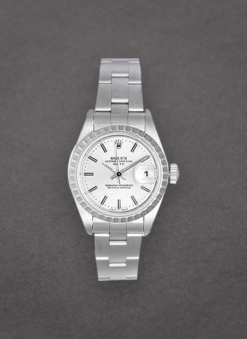 Pre-Owned Rolex Date Ladys in Steel with Fluted Bezel