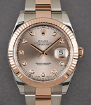 2-Tone Datejust || 41mm with Fluted Bezel on Oyster Bracelet with Sundust Diamond Dial