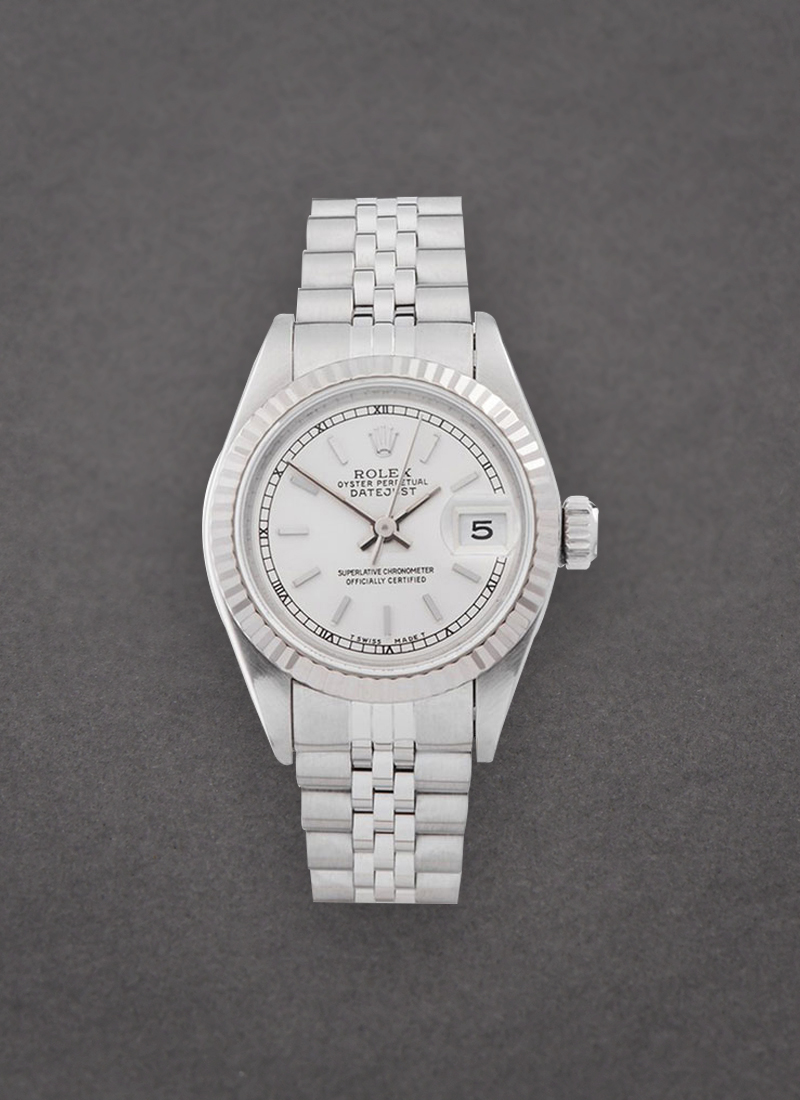 Pre-Owned Rolex Datejust Ladies 26mm in Steel with White Gold Fluted Bezel