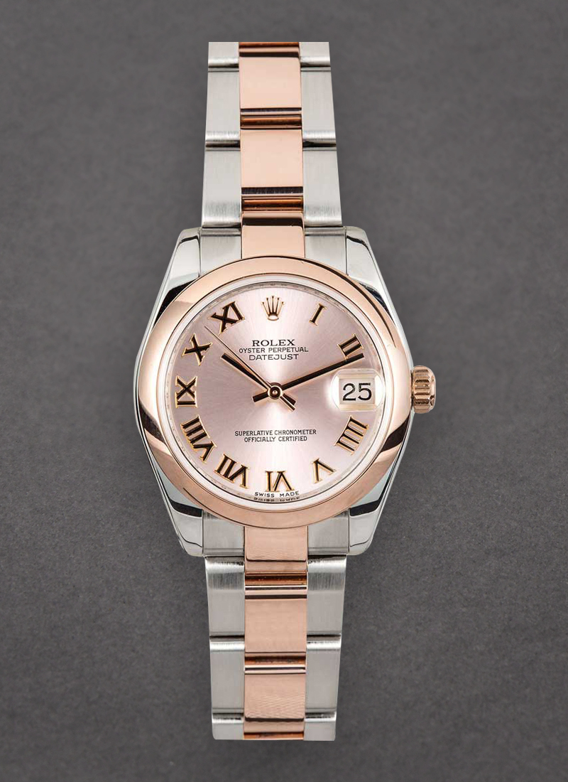 Pre-Owned Rolex Datejust 31mm in Steel with Rose Gold Smooth Bezel