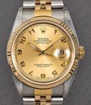 Men's 2-Tone Datejust 36mm on Jubilee Bracelet with Champagne Arabic Dial