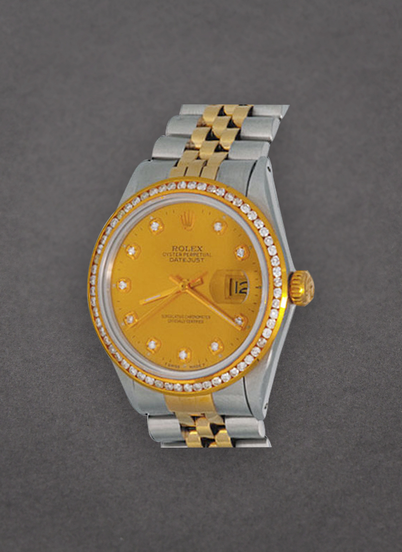 Pre-Owned Rolex 2-Tone Datejust 36mm with Custom Diamond Bezel  