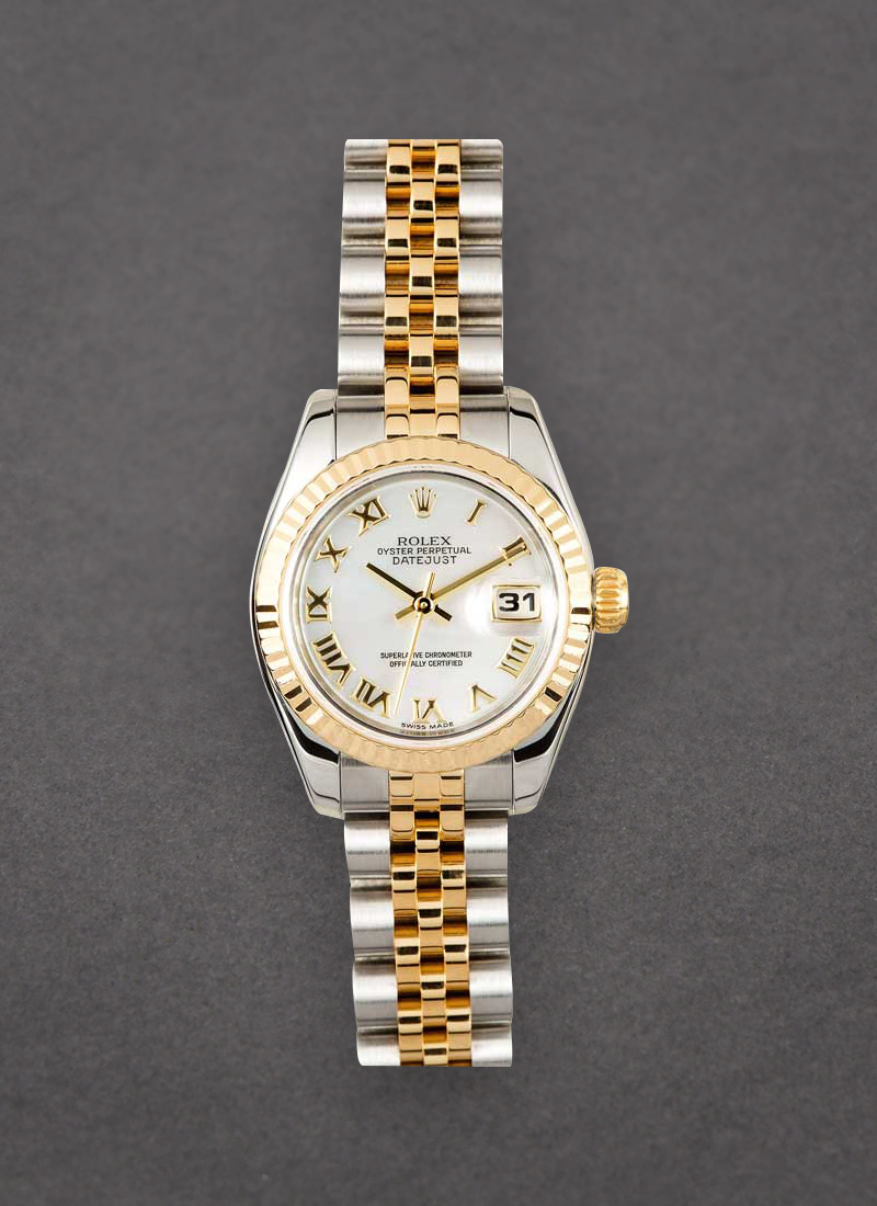 Pre-Owned Rolex Datejust Ladies 26mm in Steel with Yellow Gold Fluted Bezel