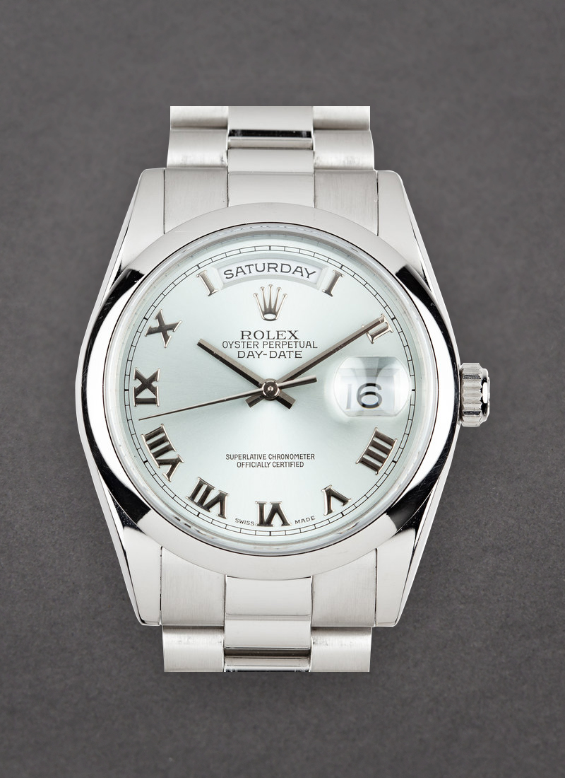 Pre-Owned Rolex President Day Date 36mm in Platinum with Smooth Bezel