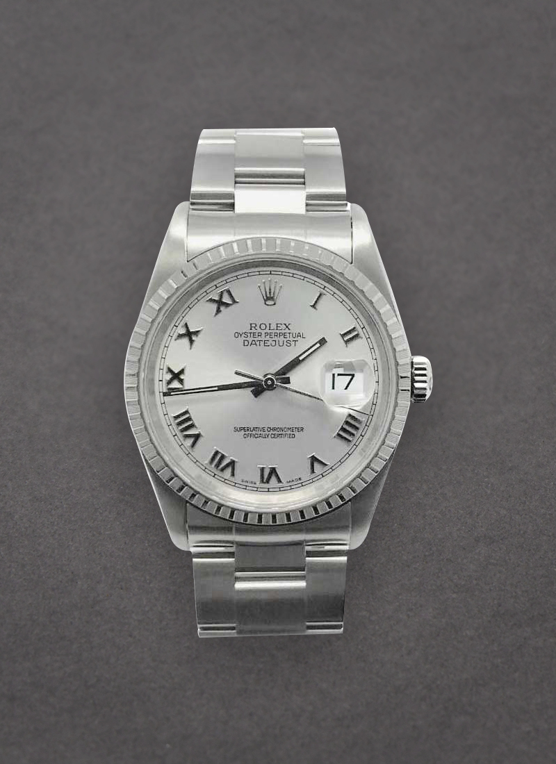 Pre-Owned Rolex Datejust 36mm in Steel with Engine Bezel