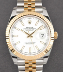 2-Tone Datejust 41mm with Fluted Bezel on Jubilee Bracelet with White Stick Dial