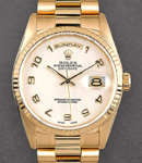 President Day Date 36mm in Yellow Gold with Fluted Bezel on President Bracelet with Ivory Jubilee Arabic Dial