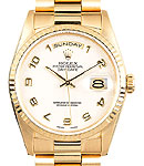 President Day Date 36mm in Yellow Gold with Fluted Bezel on President Bracelet with Ivory Jubilee Arabic Dial