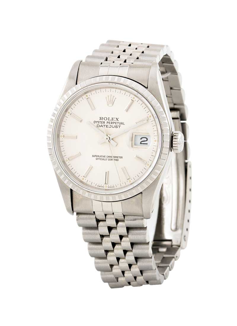 Pre-Owned Rolex Datejust 36mm with White Gold with Engine Bezel