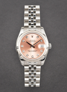 Pre-Owned Rolex 178274 DateJust 31mm in Steel with White Gold Fluted Bezel 178274