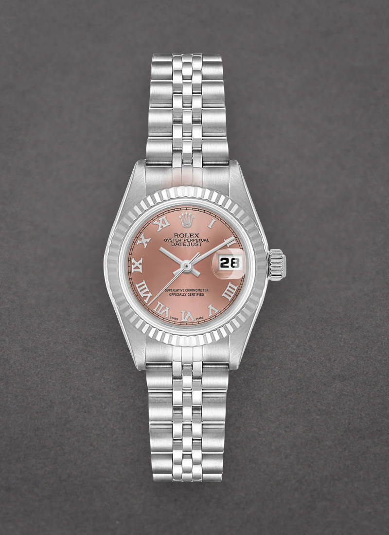 Pre-Owned Rolex Datejust 26mm in Steel with White Gold Fluted Bezel