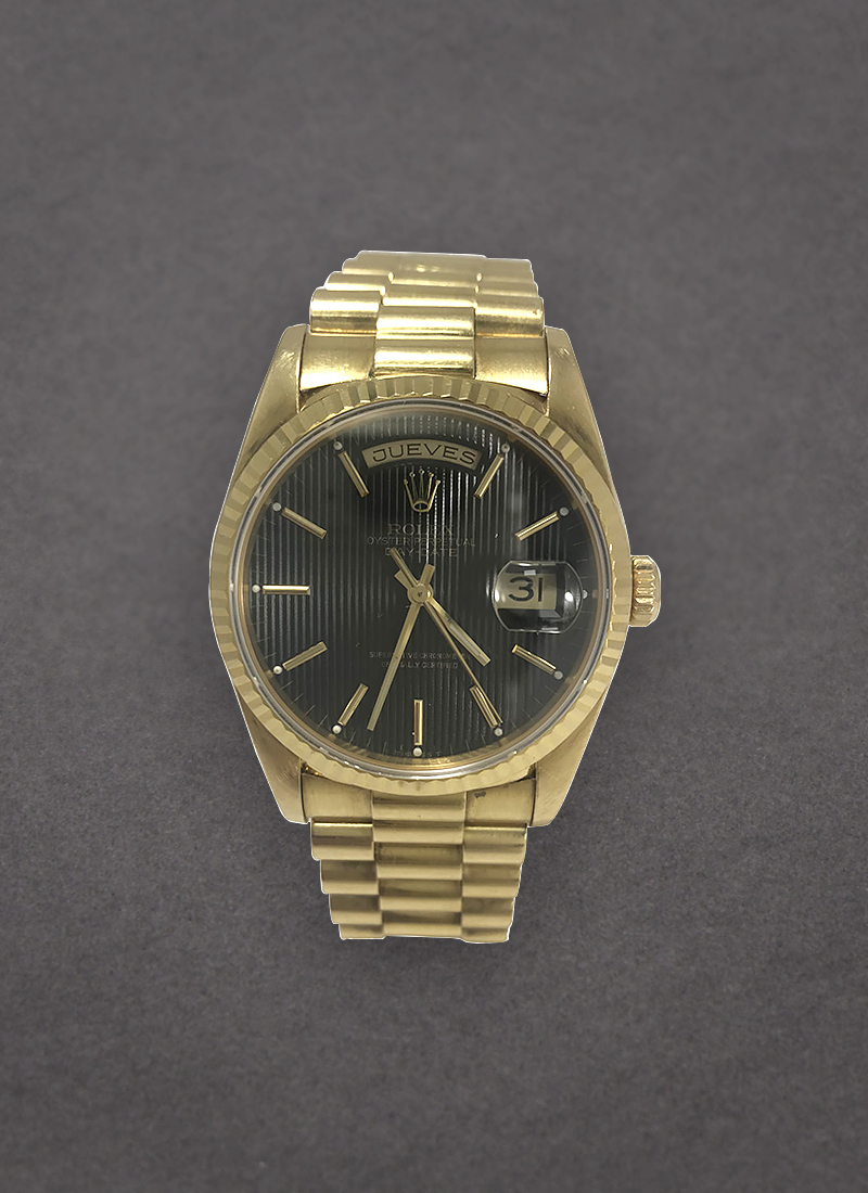 Pre-Owned Rolex President Day Date 36mm in Yellow Gold with Fluted Bezel 