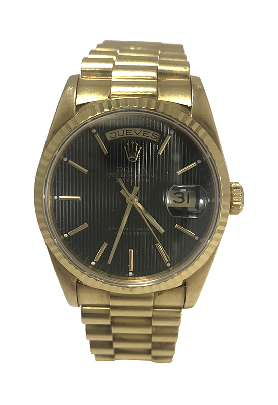 Pre-Owned Rolex President Day Date 36mm in Yellow Gold with Fluted Bezel 