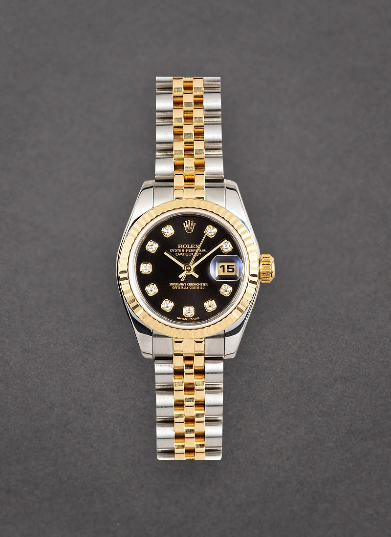 Pre-Owned Rolex Datejust Lady's in Steel with Yellow Gold Fluted Bezel