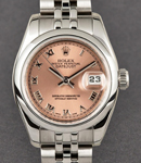 Datejust in Steel with Smooth Bezel on Steel Jubilee Bracelet with Salmon Roman Dial