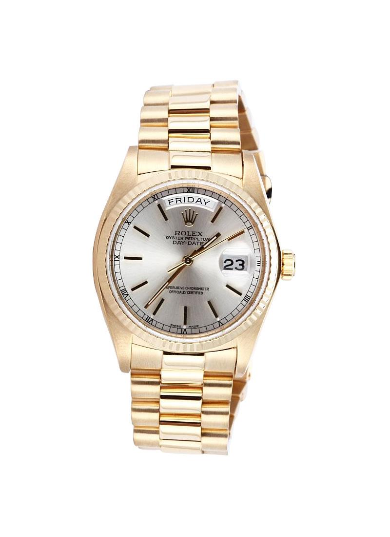 Pre-Owned Rolex Day-Date President 36mm in Yellow Gold with Fluted Bezel