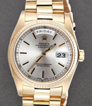 Day-Date President 36mm in Yellow Gold with Fluted Bezel on President Bracelet with Silver Stick Dial