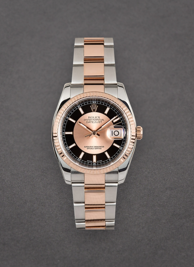 Pre-Owned Rolex 2-Tone Datejust 36mm with Rose Gold Fluted Bezel