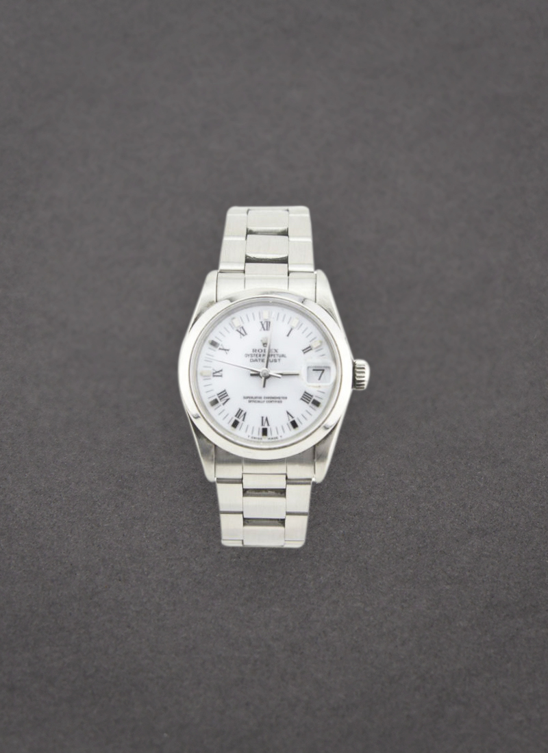 Pre-Owned Rolex Datejust in Steel with White Gold Smooth Bezel