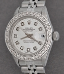 Date Ladies 26mm  - Diamond Bezel on Jubilee Bracelet  - White Diamond Dial