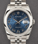 Datejust 36mm Steel - Smooth Bezel on Jubilee Bracelet - Blue Jubilee Roman Dial