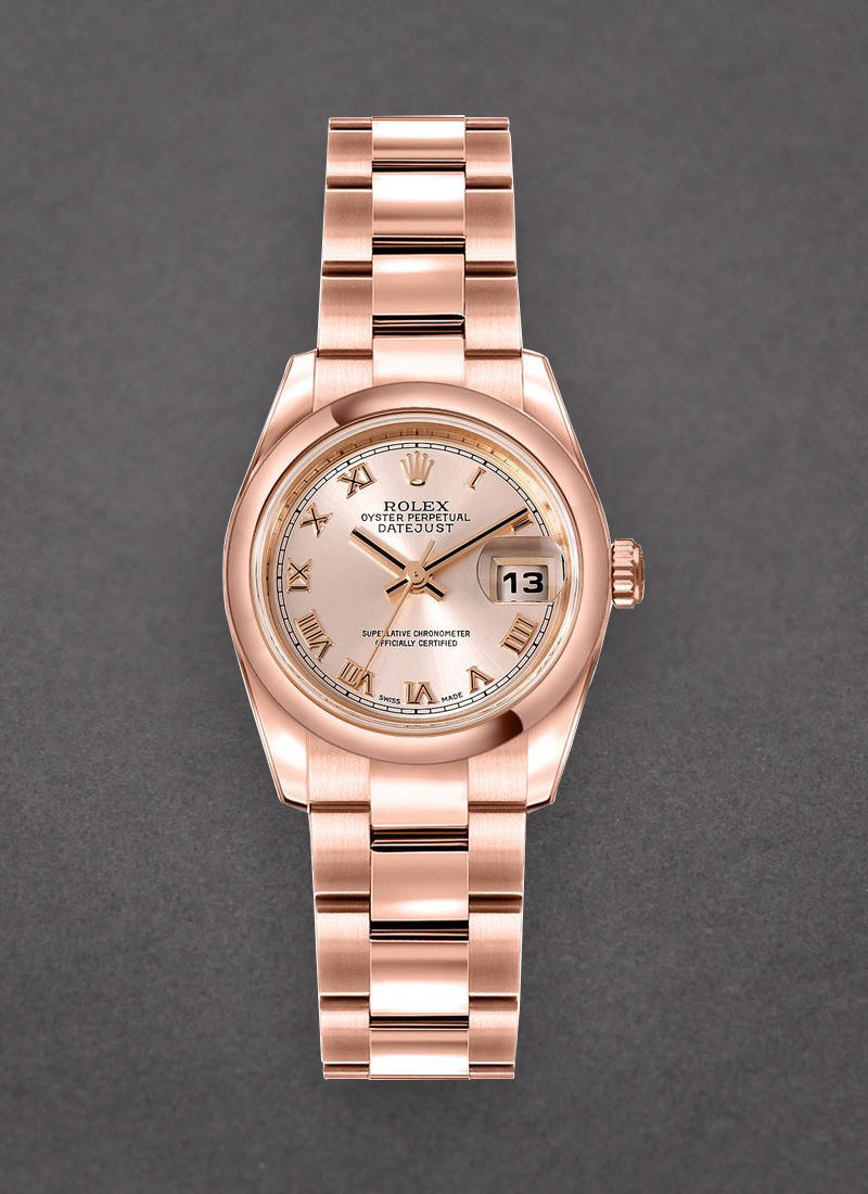 Pre-Owned Rolex Ladies President in Rose Gold with Smooth Bezel