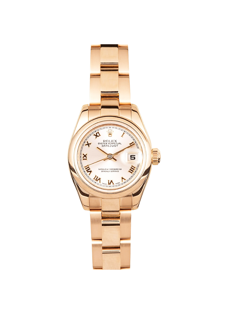 Pre-Owned Rolex Ladies President in Rose Gold with Smooth Bezel