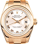 Ladies President in Rose Gold with Smooth Bezel on Bracelet with Pink Roman Dial