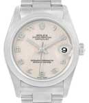 Datejust 31mm in Steel with White Gold Smooth Bezel on Oyster Bracelet with Ivory Jubilee Arabic Dial