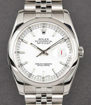 Datejust 36mm Men's in Steel with Smooth Bezel on Jubilee Bracelet with White Stick Dial