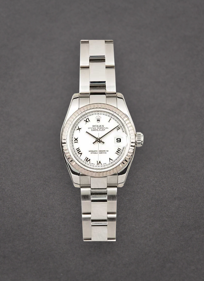 Pre-Owned Rolex Datejust 36mm in Steel with White Gold Fluted Bezel