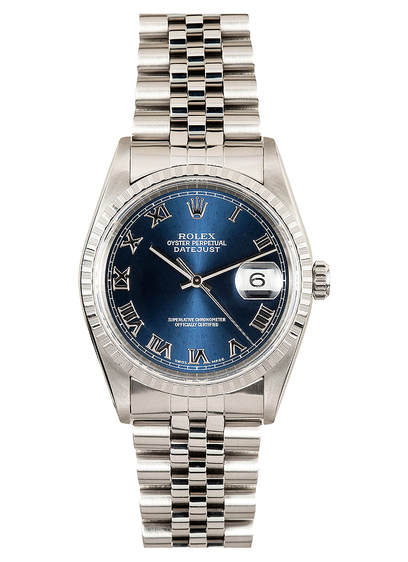 Pre-Owned Rolex Men's Datejust 36mm With White Gold Engine Turned Bezel
