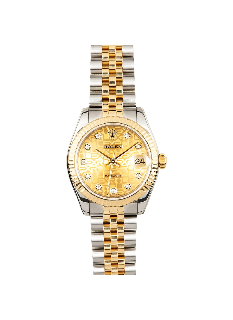 Pre-Owned Rolex Datejust 31mm in Steel with Yellow Gold Fluted Bezel