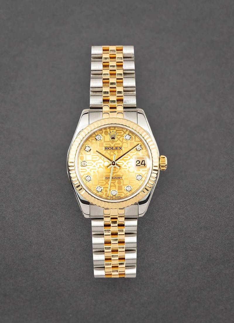 Pre-Owned Rolex Datejust 31mm in Steel with Yellow Gold Fluted Bezel