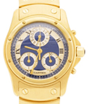 Santos Chronograph in Yellow Gold On Yellow Gold Bracelet with Blue Roman Dial