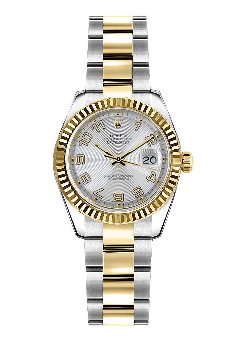 Pre-Owned Rolex Datejust Ladies in Steel with Yellow Gold Fluted Bezel