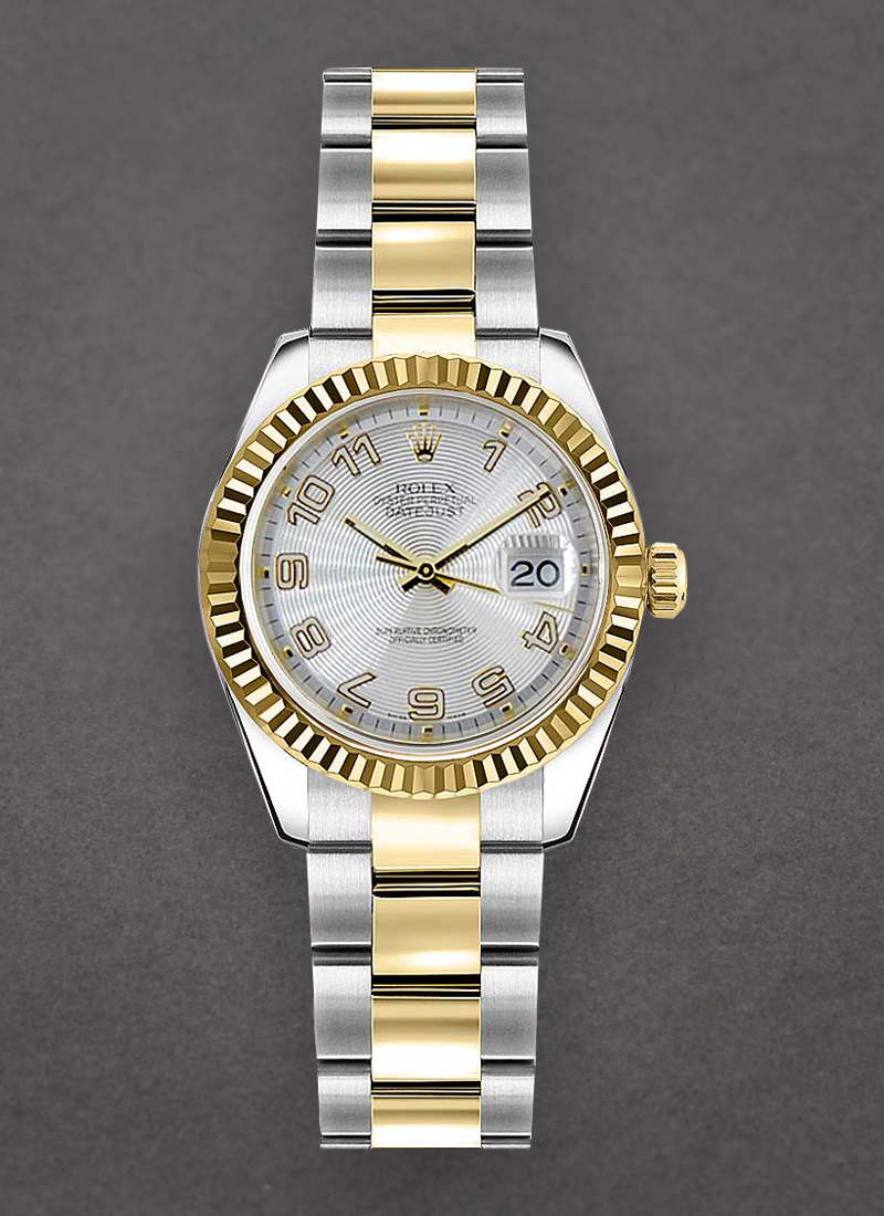 Pre-Owned Rolex Datejust Ladies in Steel with Yellow Gold Fluted Bezel