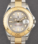 Yacht-Master Mid Size 35mm in Steel with Yellow Gold Bezel on Oyster Bracelet with Silver Dial