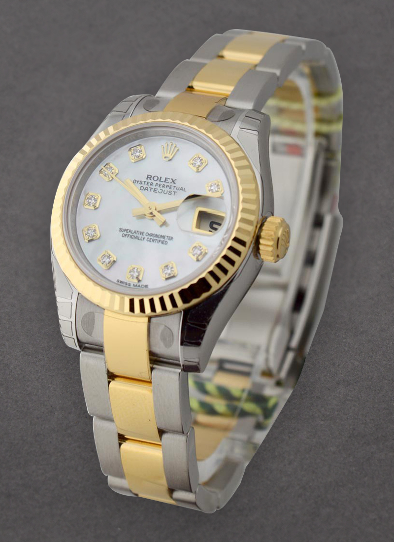 Pre-Owned Rolex Ladies Datejust 26mm in Steel and Yellow Gold Fluted Bezel