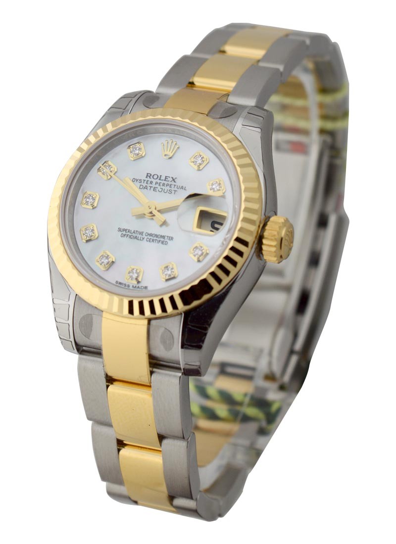 Pre-Owned Rolex Ladies Datejust 26mm in Steel and Yellow Gold Fluted Bezel