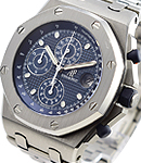 Royal Oak Offshore Chronograph on Steel Bracelet with Blue Dial