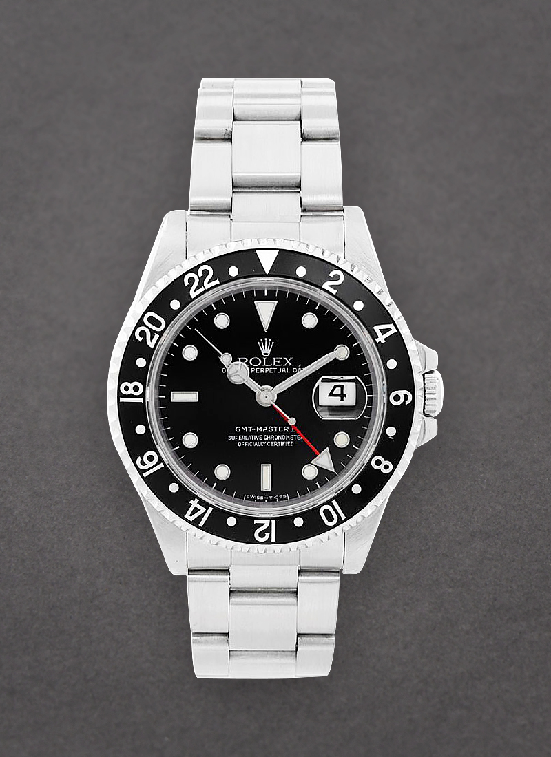 Pre-Owned Rolex GMT Master II 40mm in Steel with Black Bezel