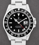 GMT Master II 40mm in Steel with Black Bezel on Oyster Bracelet with Black Dial with Luminous Style Markers