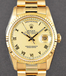 President Day-Date 36mm in Yellow Gold with Fluted Bezel on President Bracelet with Champagne Roman Dial